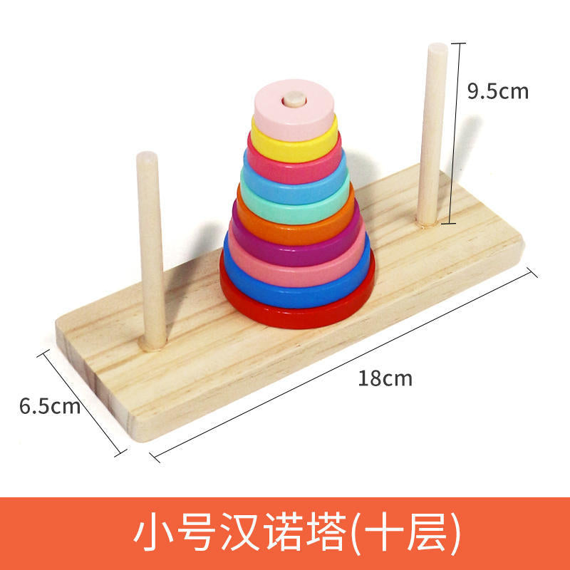 Large Wooden Tower of Hanoi - Educational Toy for Kids