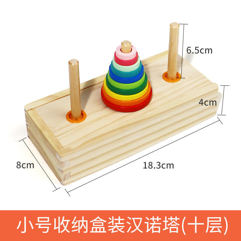 Large Wooden Tower of Hanoi - Educational Toy for Kids