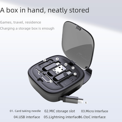 60W Fast Charge Retractable Data Cable with Adapter