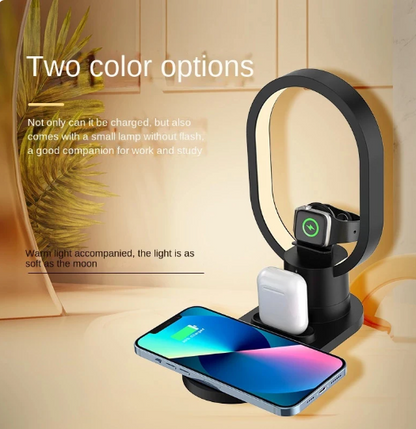 4-in-1 Wireless Charging Desk Lamp for Apple & Huawei