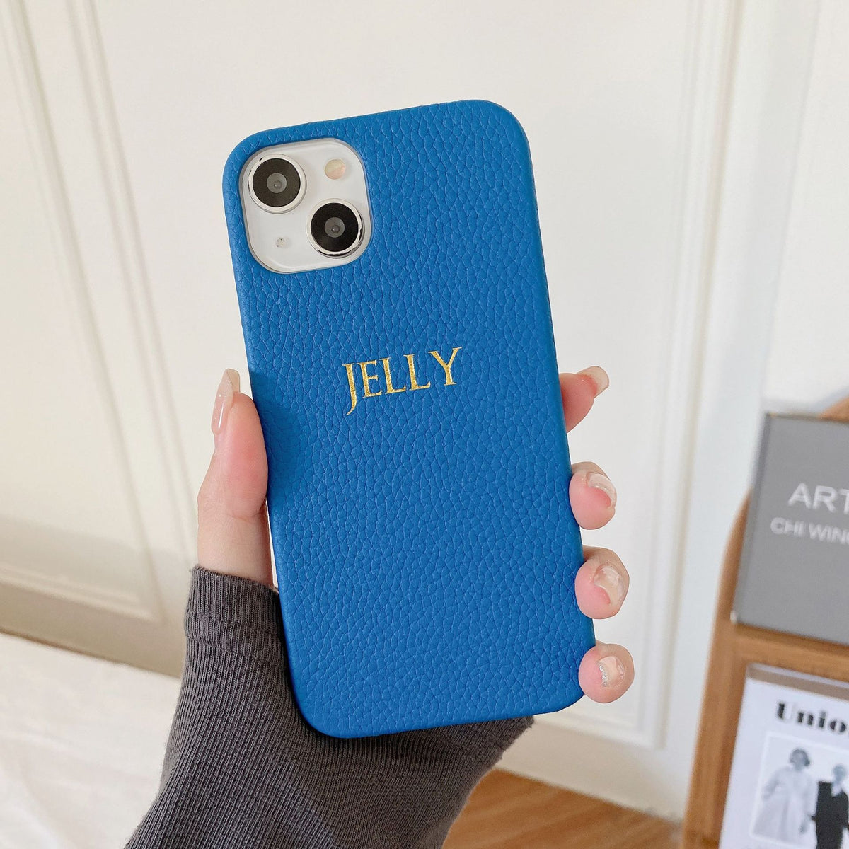 Personalized Gold Foil Leather Case for iPhone 14