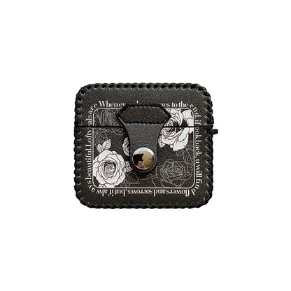 Faux Leather Floral Design Case for Apple AirPods