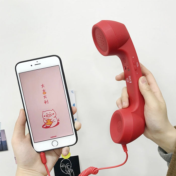 Retro Telephone Wired Earphones With Volume Control
