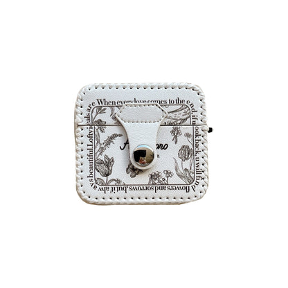 Faux Leather Floral Design Case for Apple AirPods