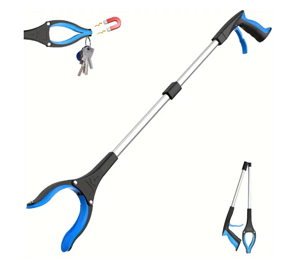 Foldable Grabber with 360° Swivel Clip - Blue (One Piece)