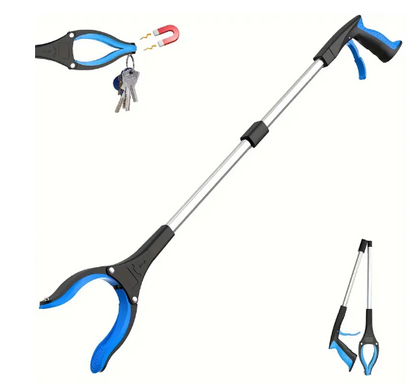 Foldable Grabber with 360° Swivel Clip - Blue (One Piece)