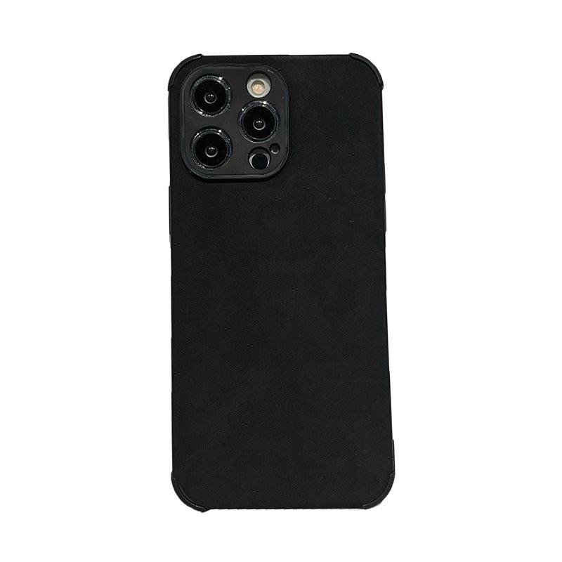 Minimalist Solid Color Sheepskin iPhone Case for 12-15