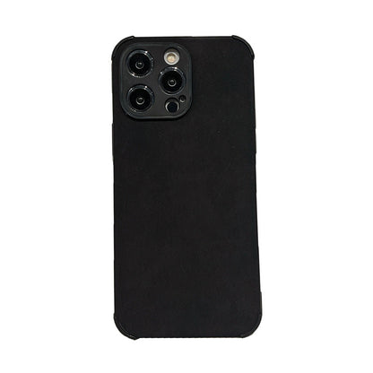 Minimalist Solid Color Sheepskin iPhone Case for 12-15