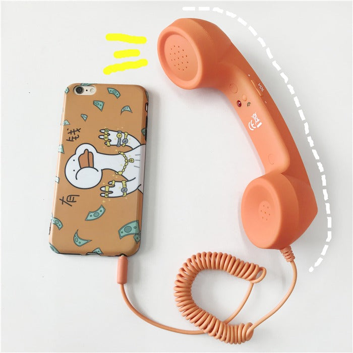 Retro Telephone Wired Earphones With Volume Control