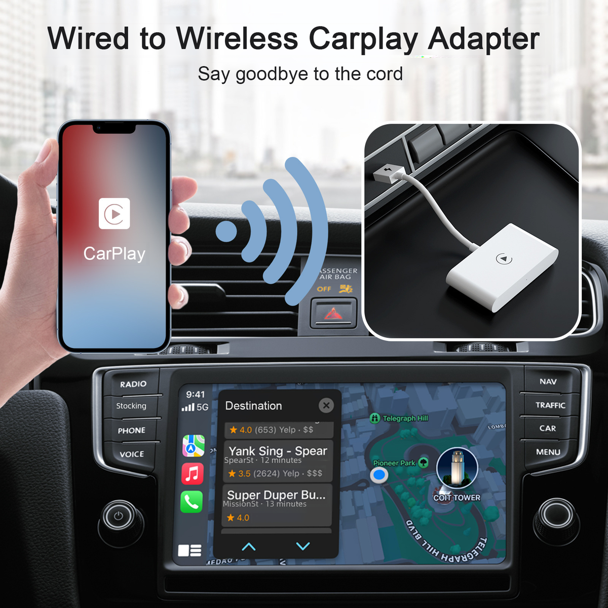 CarPlay Wireless Adapter for Apple Phones - AI Box