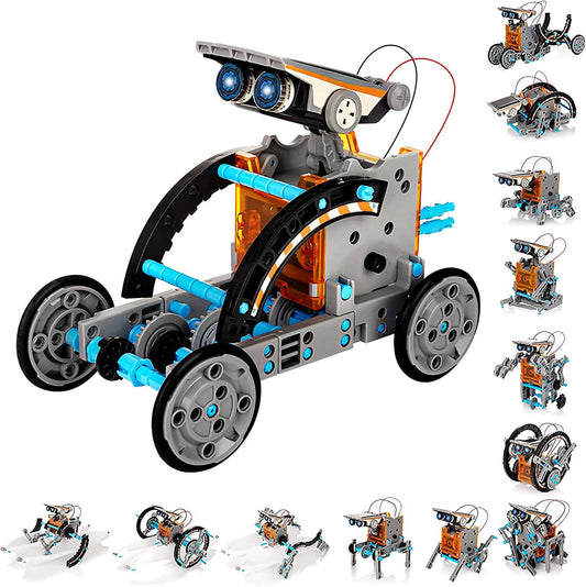 13-in-1 Solar-Powered Assembling Robot Toy Set