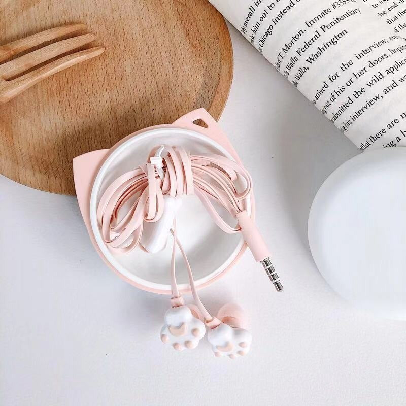 Pink Cat Claw Wired Earphones for Android with Mic