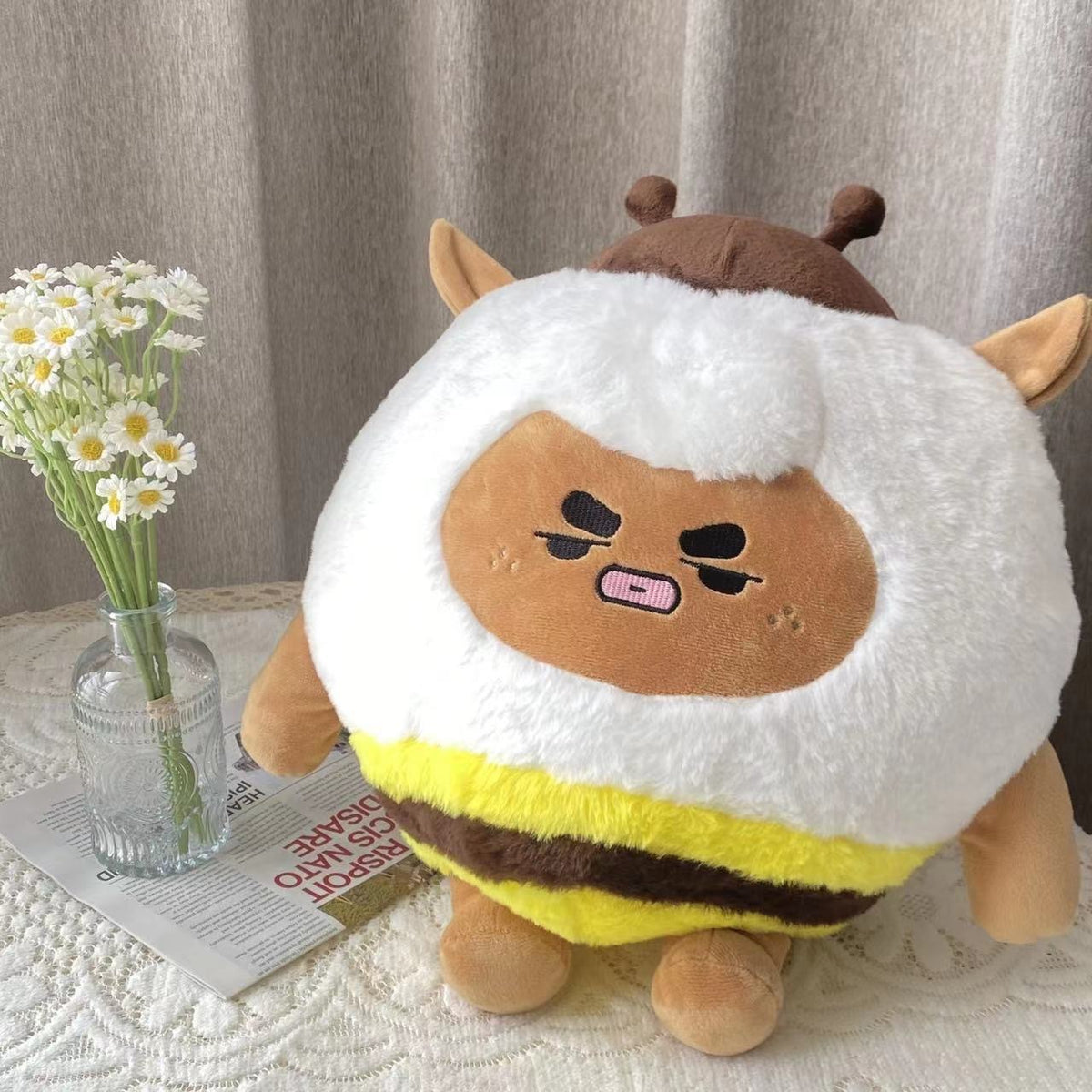 Plush Toy Set with Black Sheep and Gift Bag