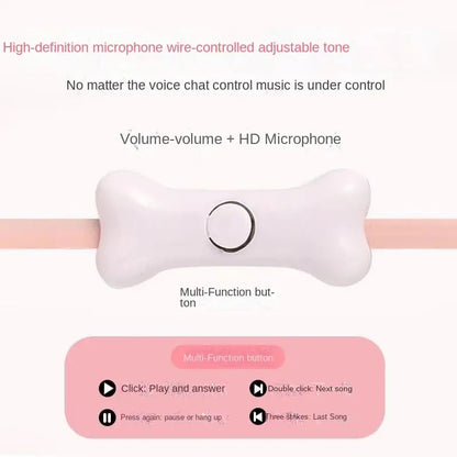 Pink Cat Claw Wired Earphones for Android with Mic