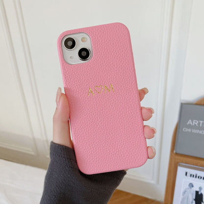 Personalized Gold Foil Leather Case for iPhone 14
