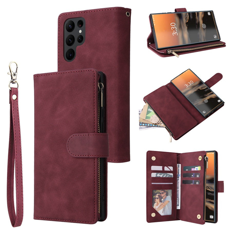 Samsung S24 Ultra Leather Case with Multi-Card Wallet
