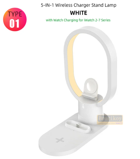 4-in-1 Wireless Charging Desk Lamp for Apple & Huawei