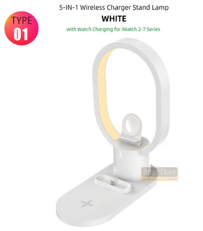 4-in-1 Wireless Charging Desk Lamp for Apple & Huawei